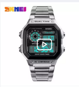 Skmei 1335 Men Sports Watches Count Down Waterproof Watch Stainless Steel Fashion Digital Wristwatches