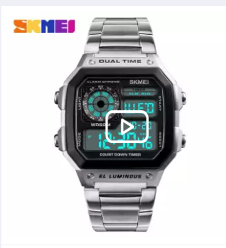 Skmei 1335 Men Sports Watches Count Down Waterproof Watch Stainless Steel Fashion Digital Wristwatches